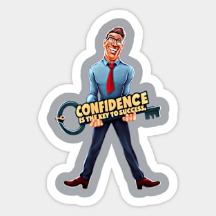 Unlock Success: Confidence Key Graphic Sticker